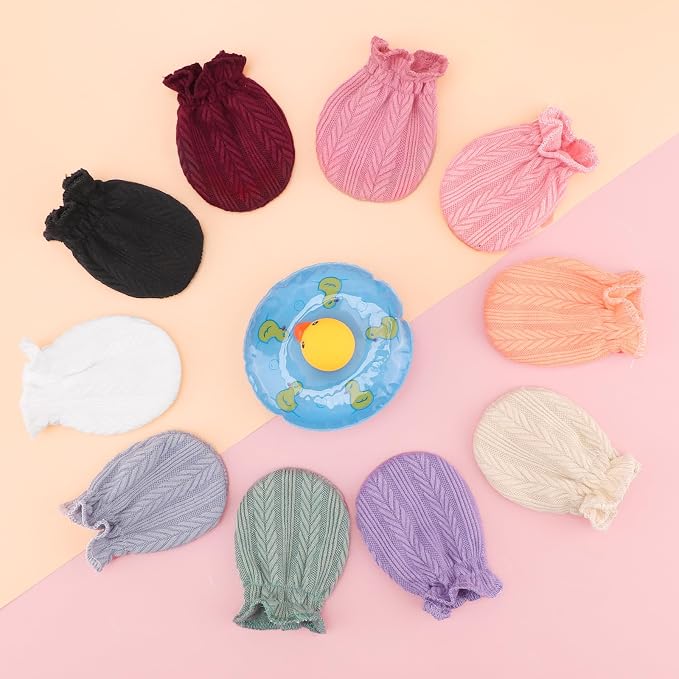 BQUBO 12 Pairs Baby Mittens Newborn Infant Mittens No Scratch Cotton Elastic - Image 8