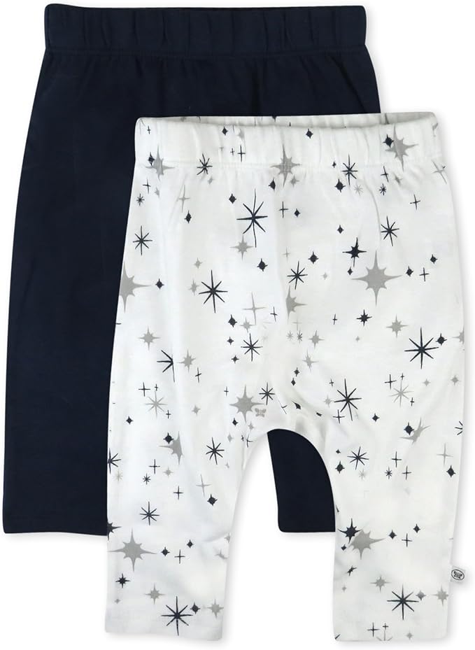 HonestBaby Unisex-Baby Multipack Harem Pants Roomy Fit Pull on Bottoms 100% by HonestBaby