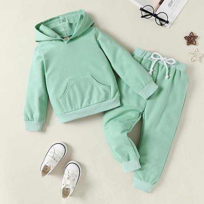 Happy Town Baby Fall Outfits for Girl Boy Long Sleeve Hoodie Top and Long - Image 2