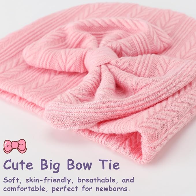 BQUBO Newborn Baby Hats Bear Ears and Mittens Sets Preemie Caps Baby Boy Girl - Image 6