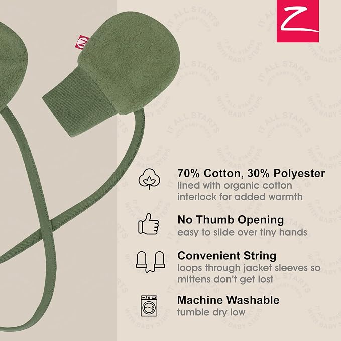 Zutano Baby Fleece Mittens for Infant, Outdoor Baby Winter Gloves | Thumbless - Image 3