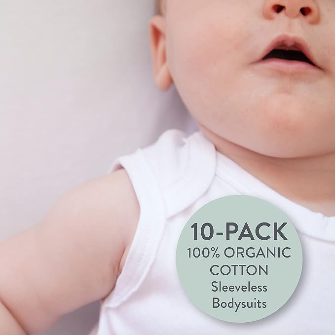 HonestBaby baby-boys Sleeveless Bodysuits One-piece 100% Organic Cotton - Image 2