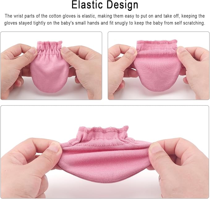 BQUBO 12 Pairs Baby Mittens Newborn Infant Mittens No Scratch Cotton Elastic - Image 6