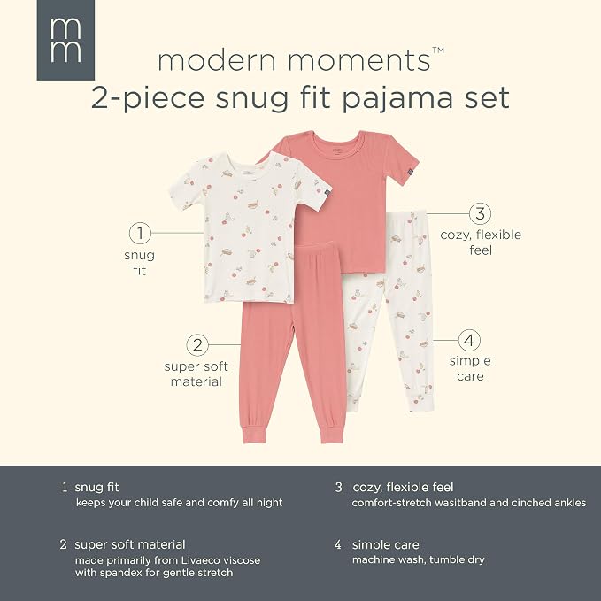 MODERNMOMENTS Baby Viscose 4-piece Tight Fitting Pajama Sets - Image 6