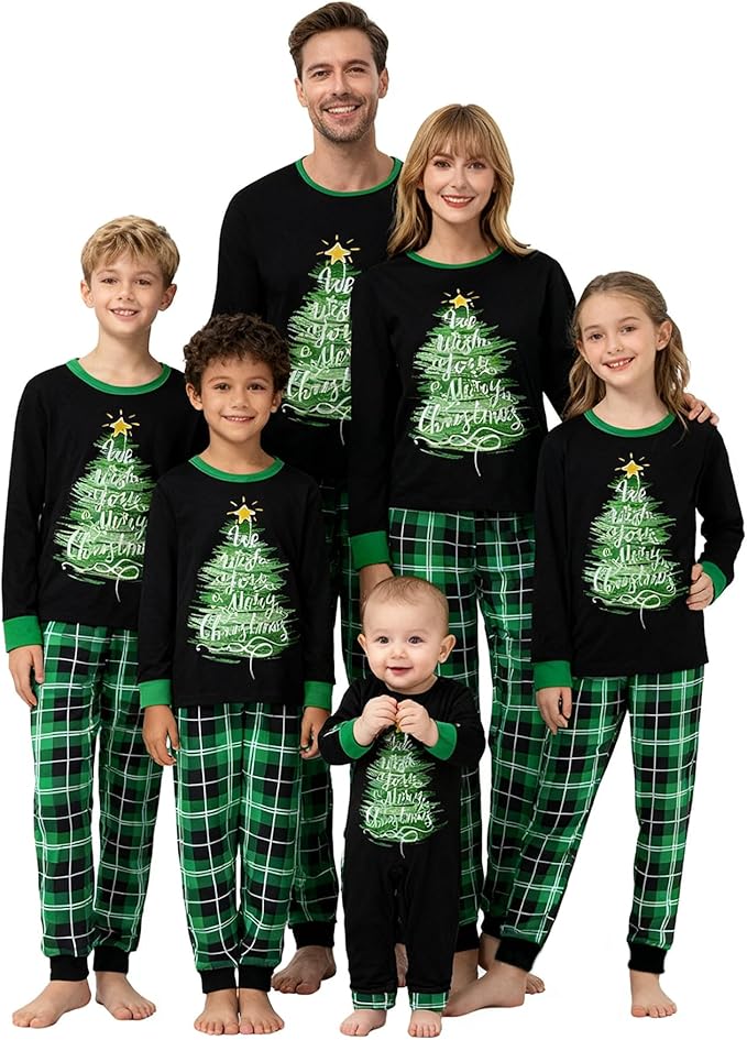 Awoscut Family Christmas Pajamas Matching Pajamas for Family, Xmas PJs Sets Holiday Sleepwear