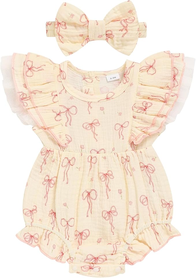 TITKKOP Ruffle Bubble Romper for Baby Girl | One-Piece Shorts Jumpsuit | Summer by TITKKOP