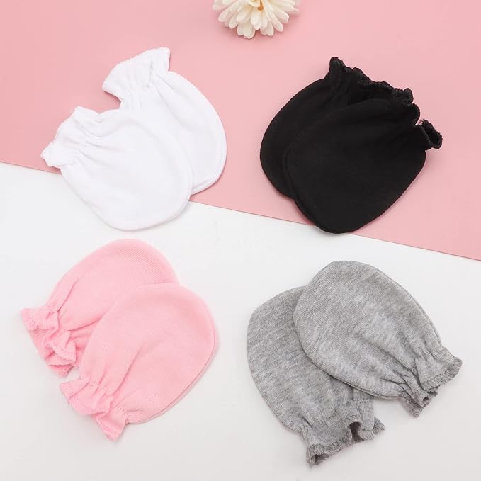BQUBO Newborn Infant Toddler Mittens No Scratch Cotton Elastic Wrist Gloves - Image 8