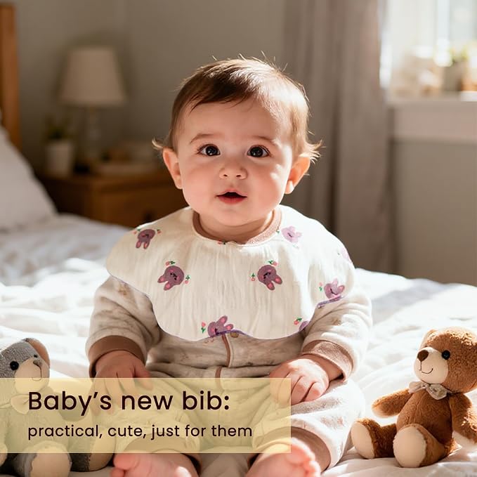 Organic Cotton Muslin Baby Bibs - Image 6