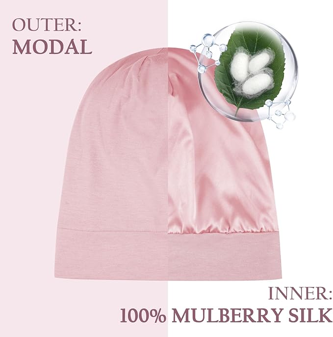 OLESILK Silk Toddler Bonnet 6-36 Months: 100% Mulberry Silk & Modal, Anti-Frizz for Curly Hair, Adjustable Fit Growing Baby