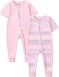 Jimonda Baby Romper Short Sleeve Cotton Pajamas 2-Way Zipper by JimondaBaby