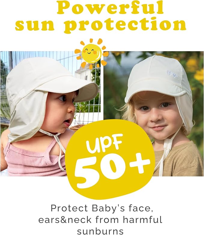 FURTALK Baby Sun Hat with Neck Flap UPF 50+ Toddler Quick Dry Swim Hat | UV - Image 3