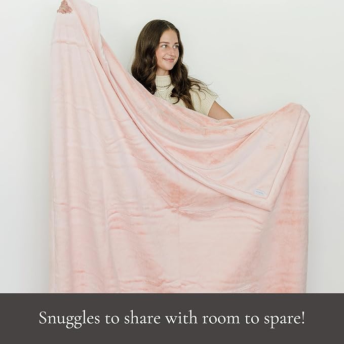 Saranoni Luxury Oversized Blanket Soft Plush Peach Blush XL 60x80 | Oversized - Image 4