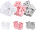 BQUBO Newborn Girls Hats Baby Hat and Mittens Set Infant Caps Bow Hospital by DRESHOW