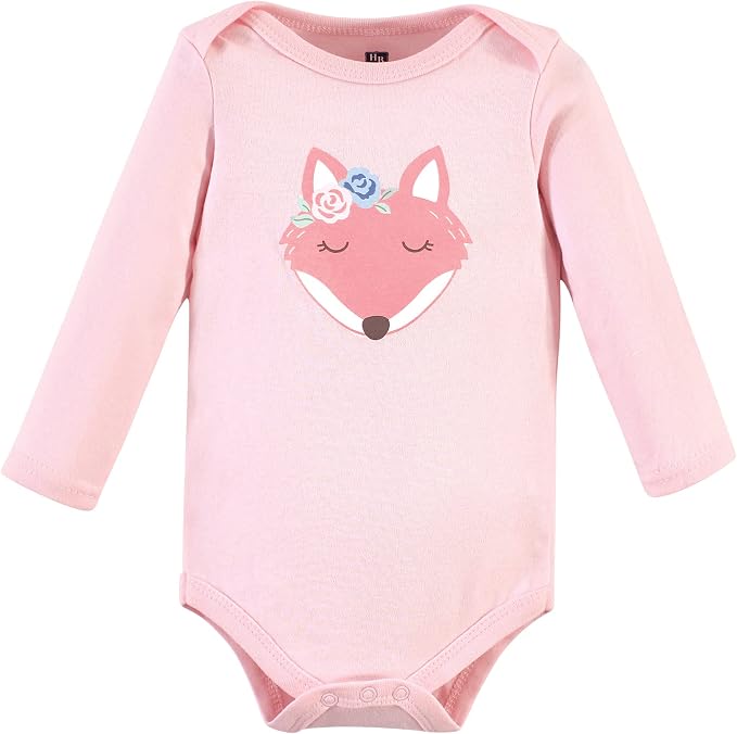 Hudson Baby Baby Girls' Cotton Long-sleeve Bodysuits 3-pack - Image 3