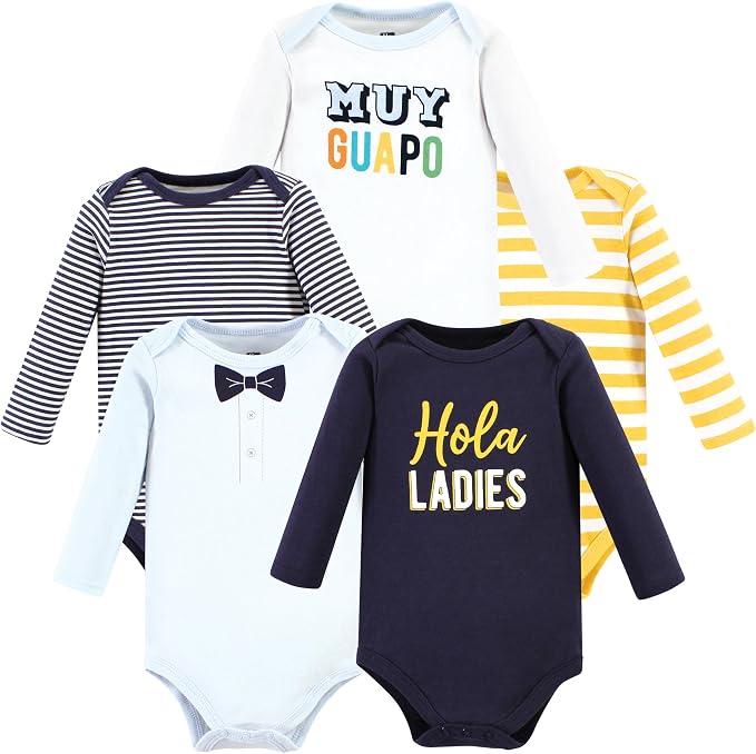 Hudson Baby baby-boys Cotton Long-sleeve Bodysuits 5-pack by HudsonBaby