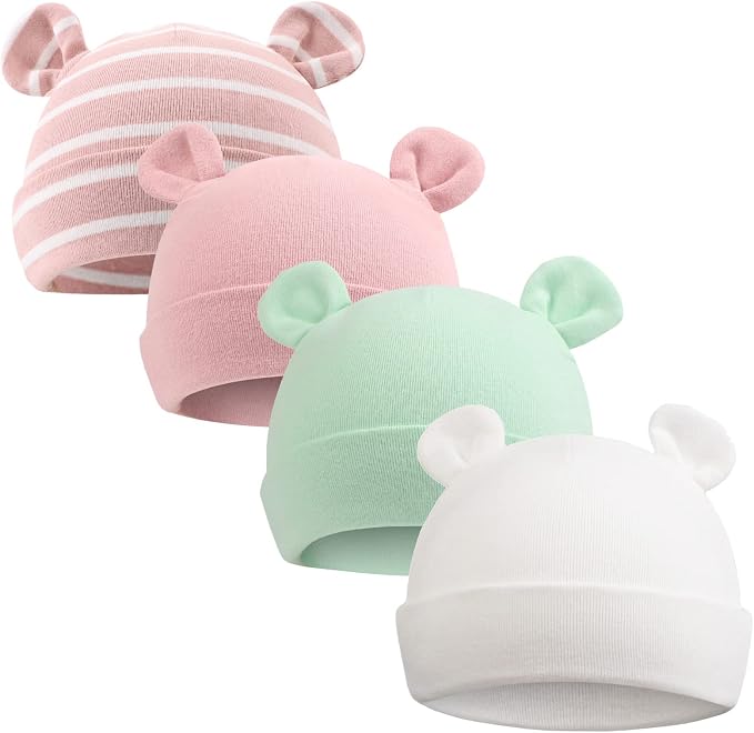 Pesaat Newborn Hospital Hat 0-12Months Preemie Boys Girls Beanie Solid Infant by Pesaat