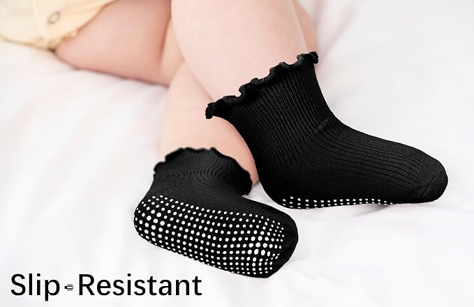 Girls Ruffle Socks Non-Slip Ankle Socks - Image 2