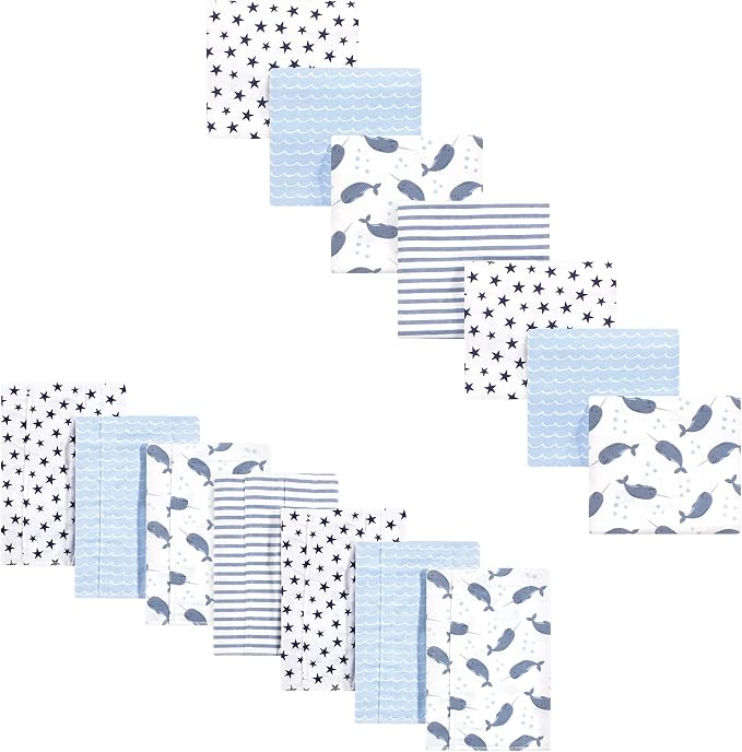 Hudson Baby Unisex Baby Cotton Flannel Burp Cloths and Receiving Blankets by HudsonBaby