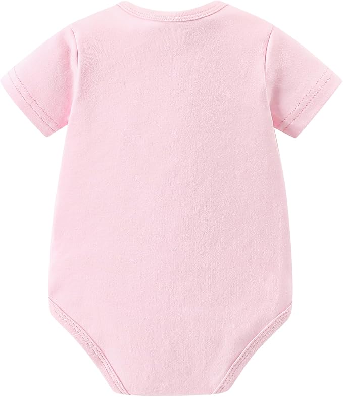 AIWUHE Unisex-Baby Short Sleeve Bodysuits Cotton One-piece Boy Girl Summer - Image 2