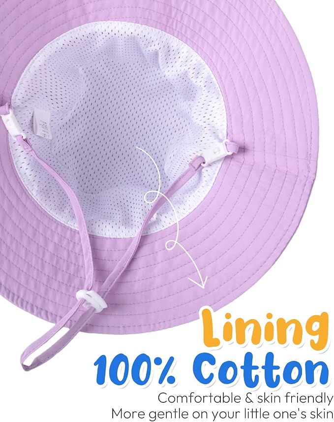 Baby Sun Hat Kids Summer Sun Protection Toddler Bucket Hat Wide Brim Adjustable - Image 5
