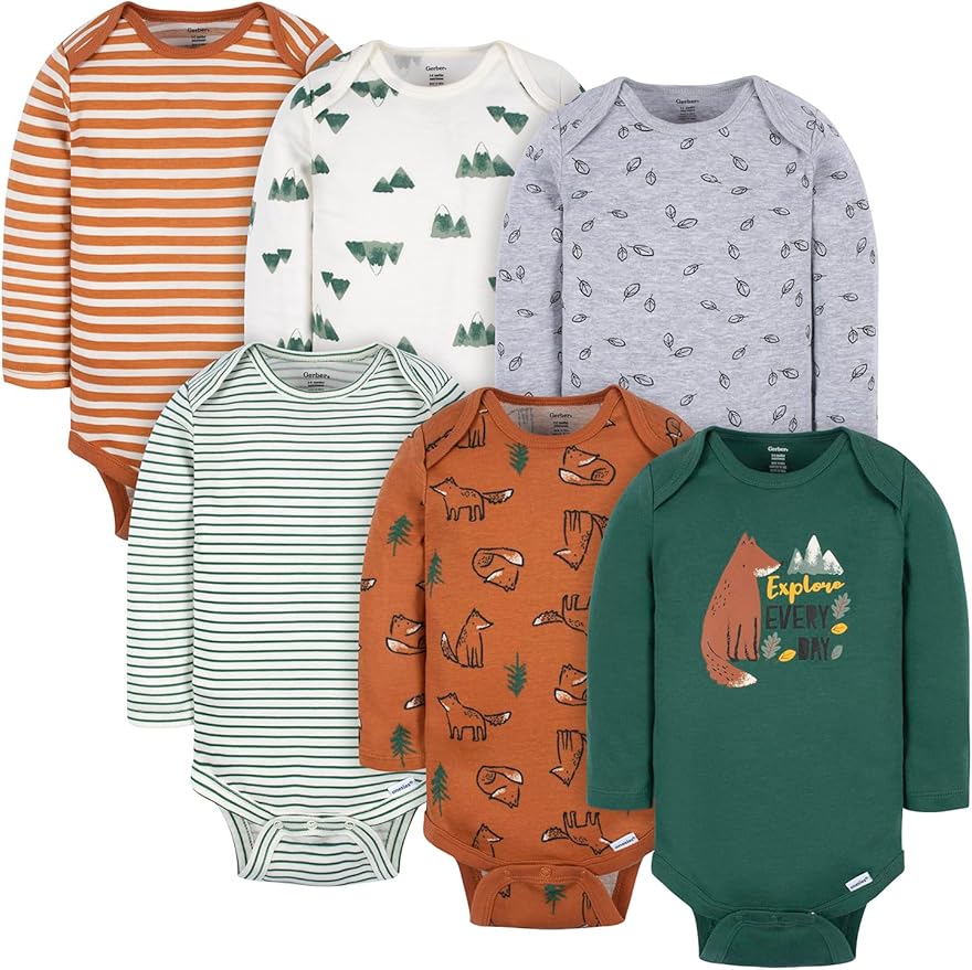 Gerber Baby Boys 6-Pack Long Sleeve Onesies Bodysuit by Gerber