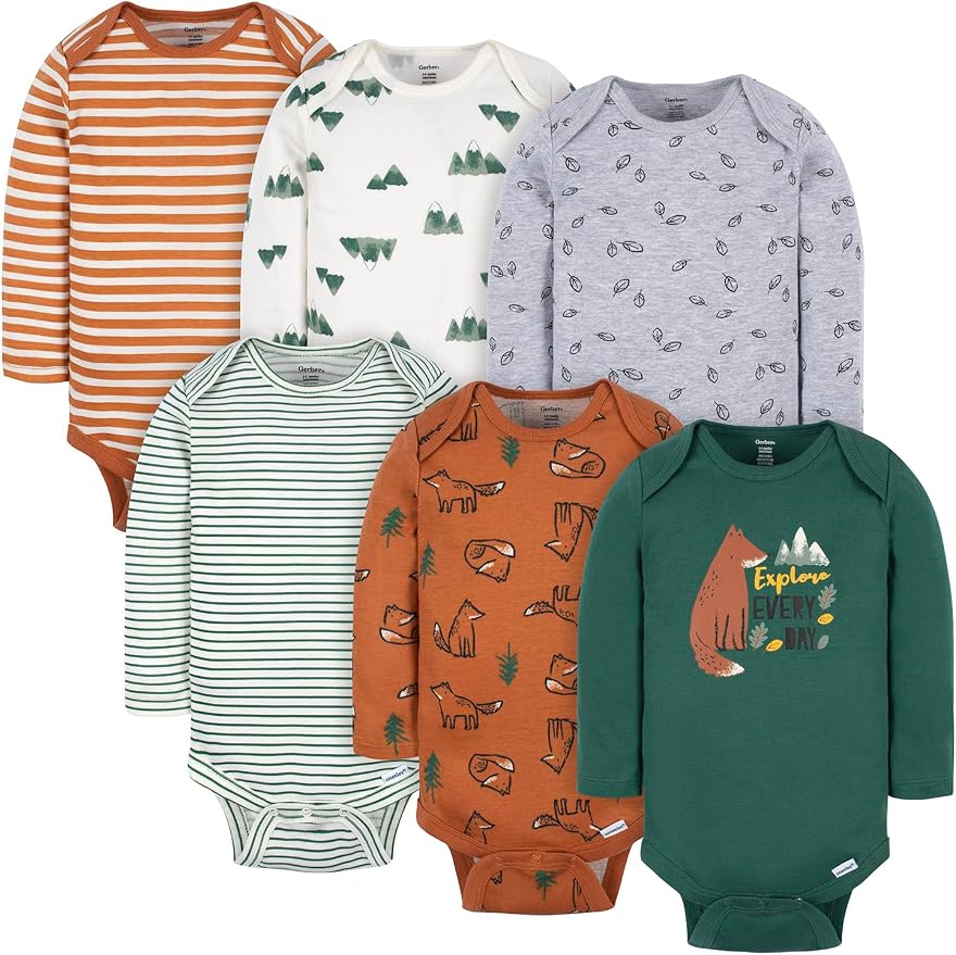 Gerber Baby Boys 6-Pack Long Sleeve Onesies Bodysuit by Gerber