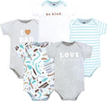 Hudson Baby Unisex Baby Cotton Bodysuits 5-pack by HudsonBaby