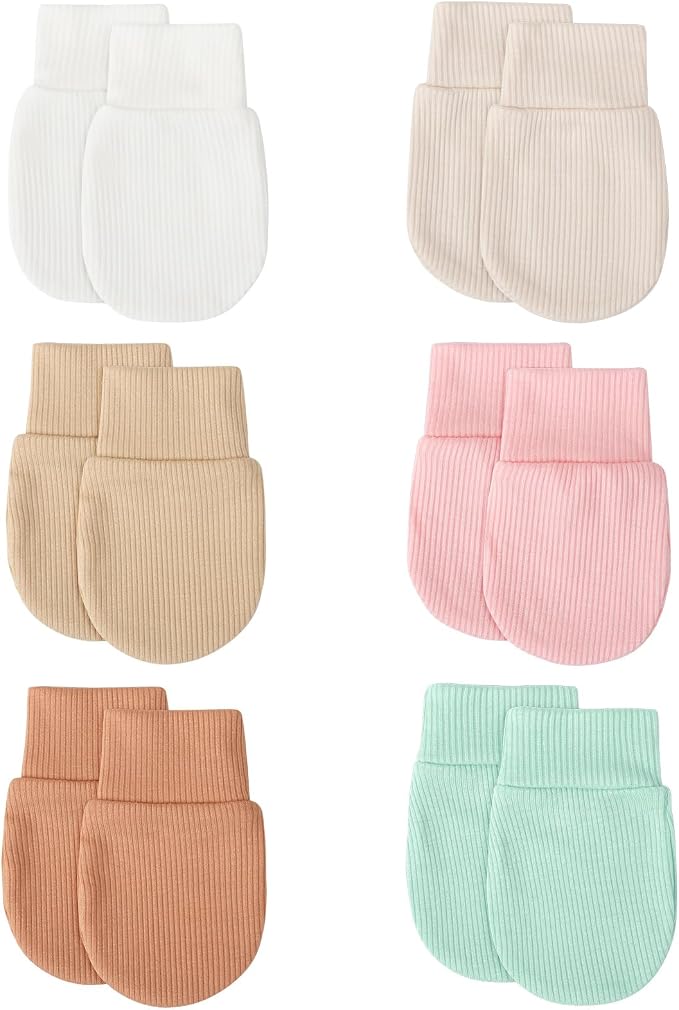 BQUBO 6 Pairs Newborn Baby Boys Girls Mittens 0-6 Months Unisex-Baby Infant by DRESHOW