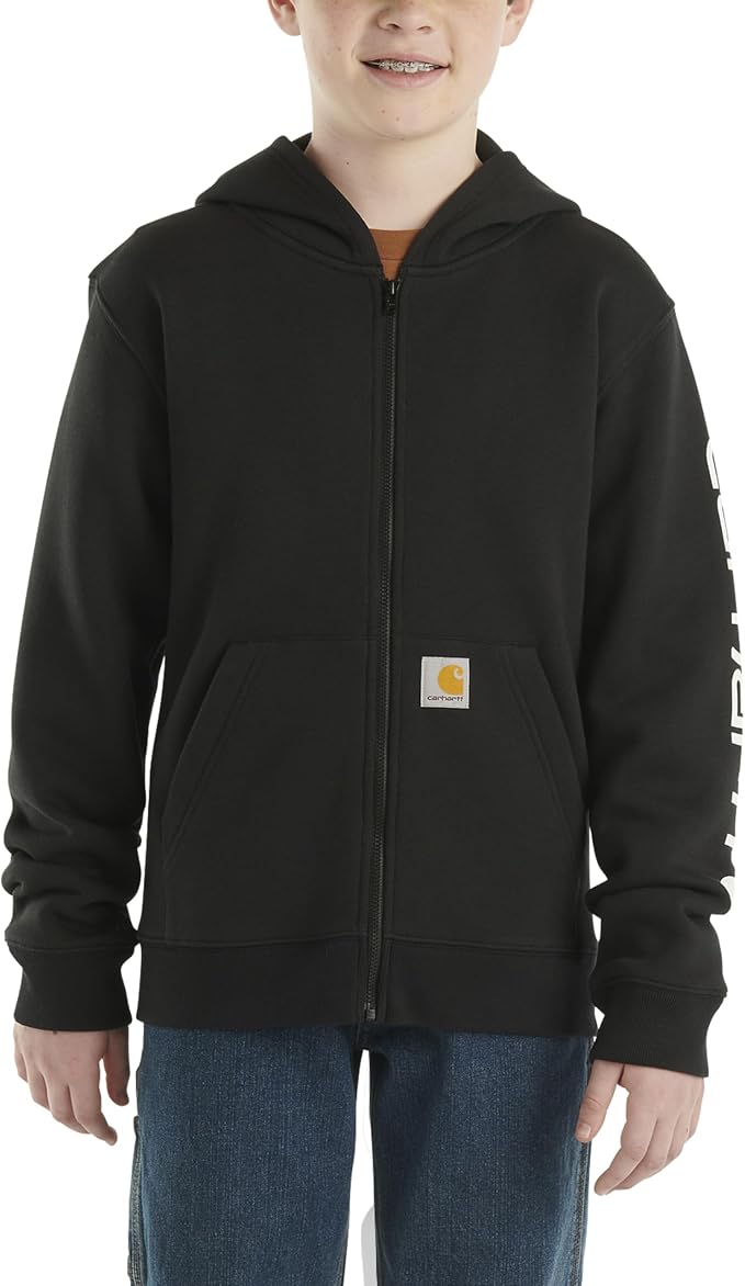 Carhartt Kid's CP8675 Long-Sleeve Full-Zip Logo Sweatshirt by Carhartt