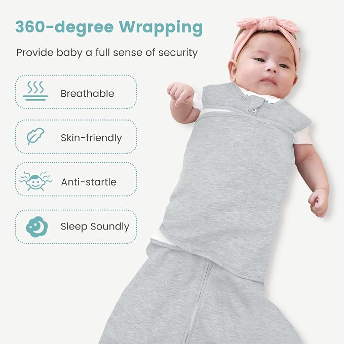 Baby Swaddle Sleep Sack, 1.0 Tog New-Parent-Friendly Swaddle - Image 5