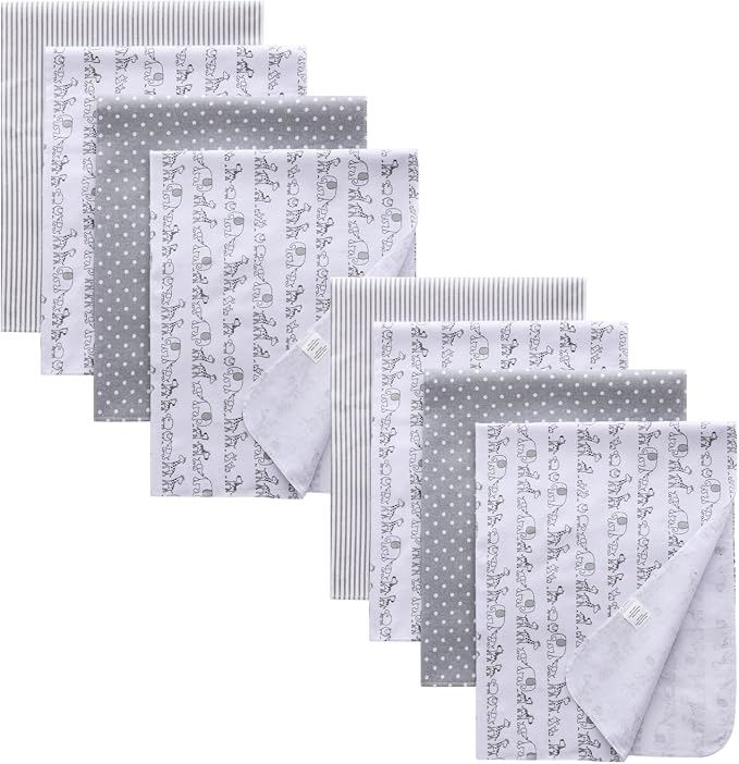 Gina Era 8 Pcs Baby Swaddle Blankets, Cotton Flannel Receiving Blankets by GinaEra