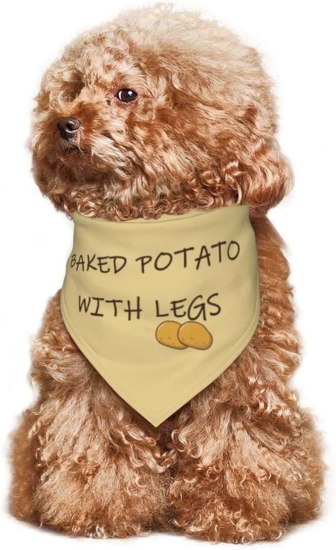 Baked Potato with Legs Dog Bandana, Funny Washable Triangle Bibs Scarf - Image 7