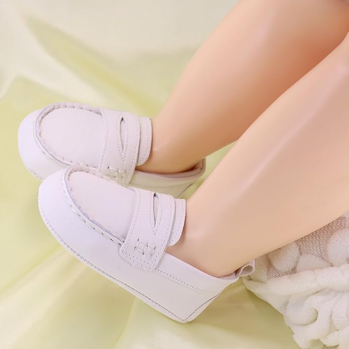 LONSOEN Baby Girls Boys Loafers Prewalker Dress Crib Shoes