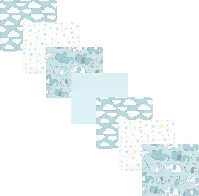 Hudson Baby Unisex Baby Cotton Poly Flannel Receiving Blankets Bundle, Boy New by HudsonBaby