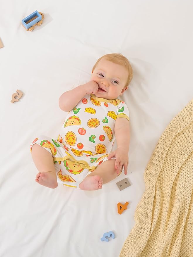 GUISBY Baby Rayon Romper Pajamas, 0-24M | Silky Soft Feel，Snap Closure，Footless - Image 5