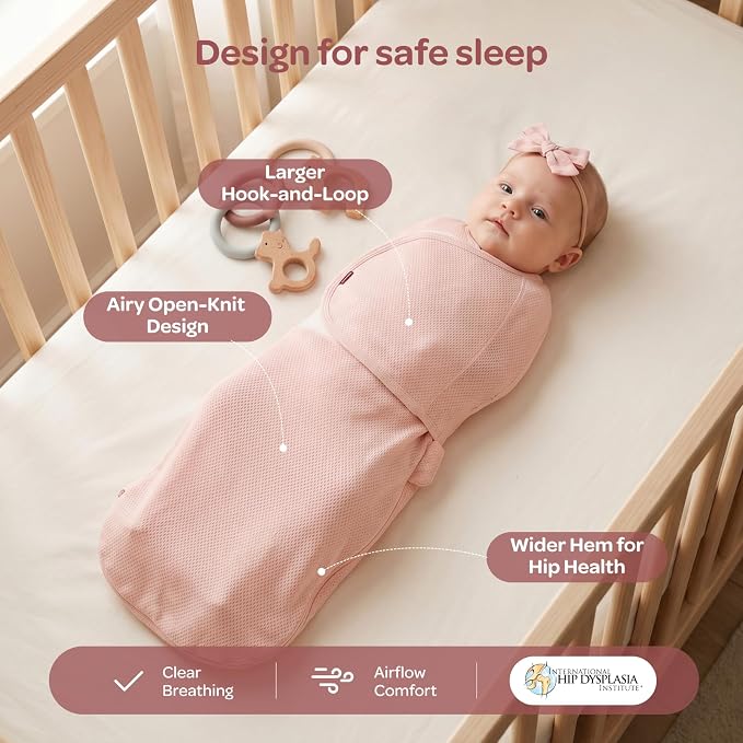Momcozy Airflow Baby Swaddle, 100% Cotton Lightweight & Ultra Breathable | Ideal - Image 6