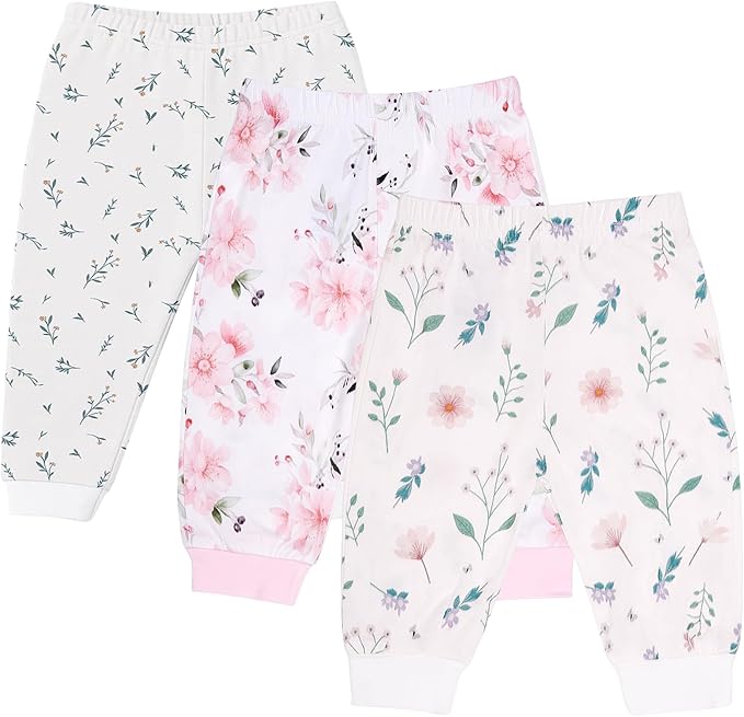 Baby Toddler Joggers Soft Pants for Boys and Girls, 0–24 Months, 2T–4T (3-Pack)