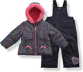 Arctic Quest Little Girls Bib Snow Pants and Ski Jacket Water-Resistant Snowsuit For Kids Winter Jacket For Girls