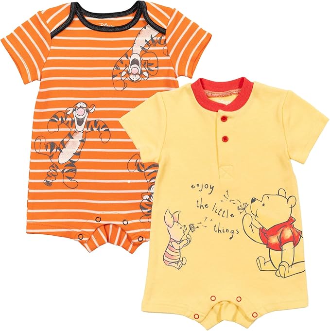 Disney Baby Boys' 2-Pack One Piece Rompers Newborn to Infant by Disney