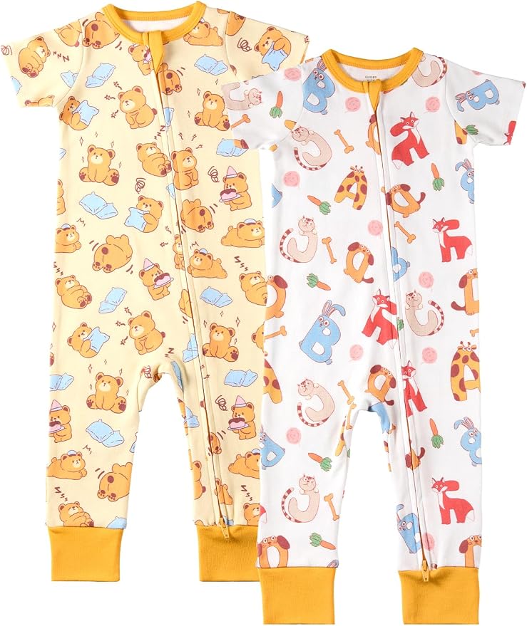 GUISBY Baby Cotton Footless Zipper Pajamas | 100% Cotton Comfort, Easy Zipper by GUISBY