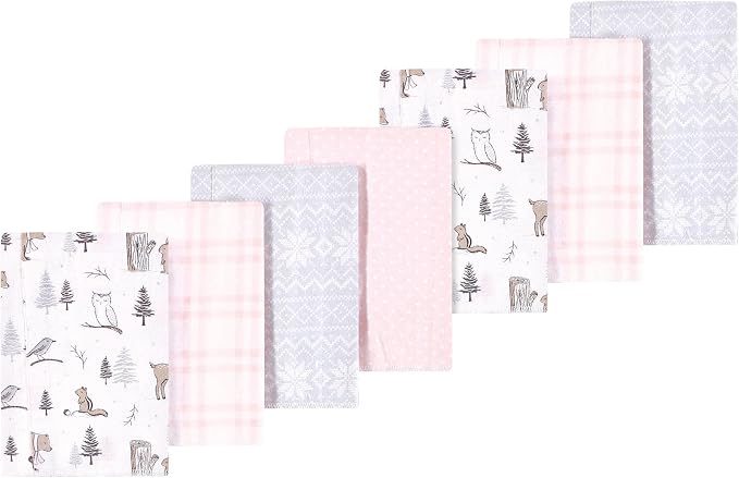 Luvable Friends Hudson Baby Flannel Burp Cloths 7pk, Winter Trees by Luvable+Friends