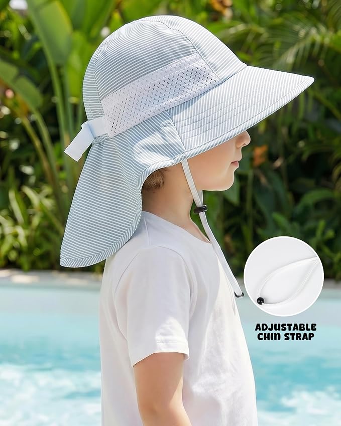 Toddler Baby Sun Hat Kids Summer Beach Essentials Adjustable Beach Hats - Image 2