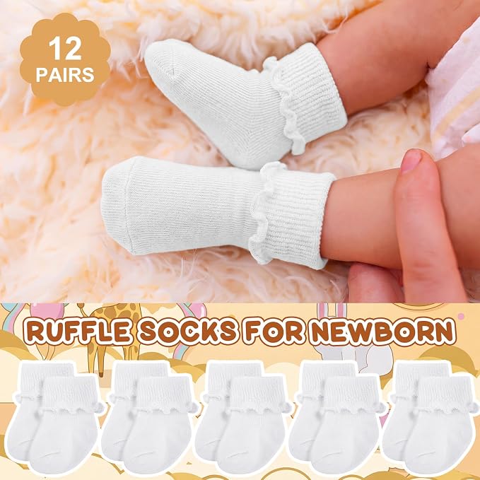 Toulite 12 Pair Preemie Newborn Baby Socks - Image 3