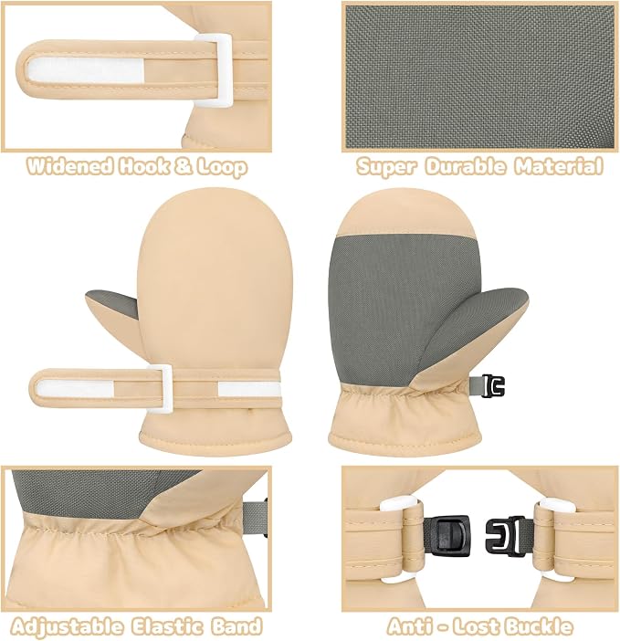 Olreco Baby Toddler Mittens Waterproof Infant Baby Winter Mittens Toddler Snow - Image 2