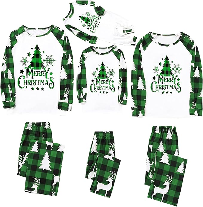 Awoscut Family Christmas Pajamas Matching Pajamas for Family, Xmas PJs Sets Holiday Sleepwear