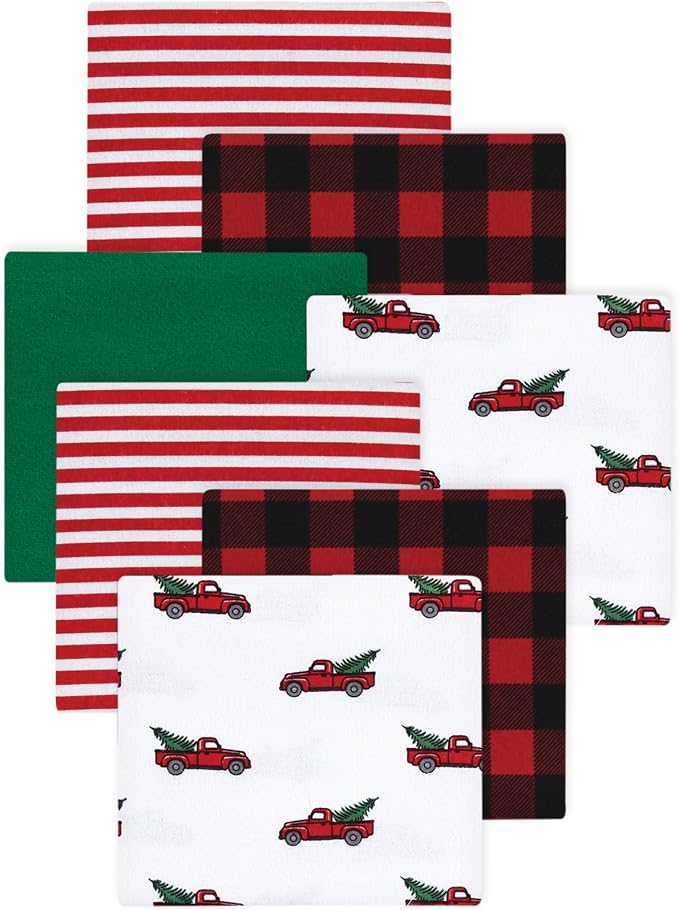 Little Treasure Hudson Baby Cotton Poly Flannel Receiving Blankets Multipack by HudsonBaby