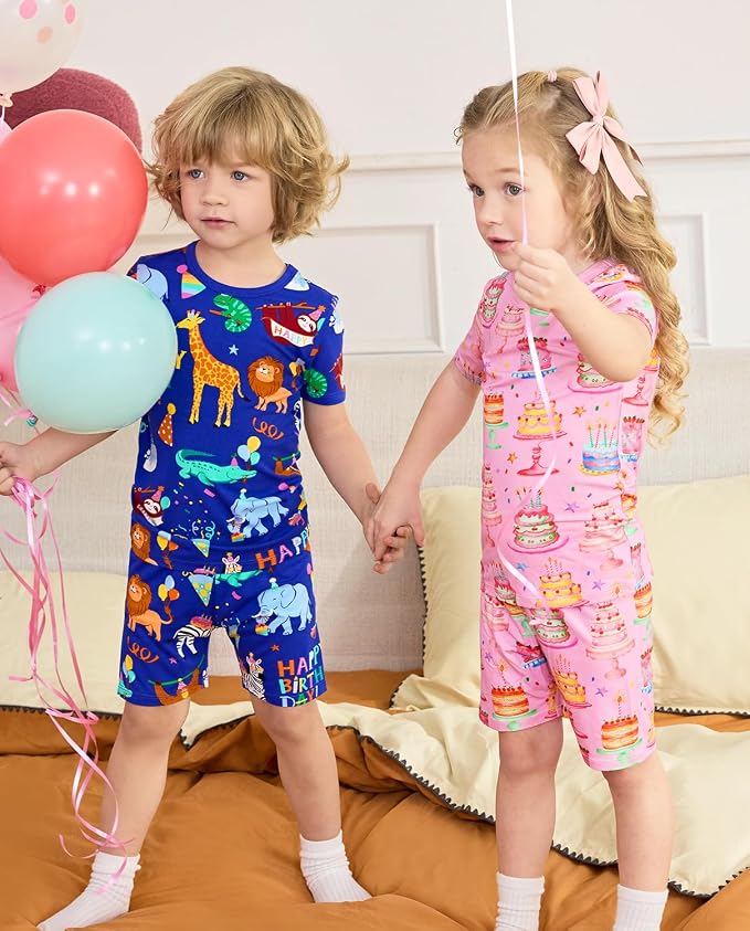 babee Reshinee Bamboo Viscose Toddler Boys Pajamas Set, Short Sleeve Kids - Image 9