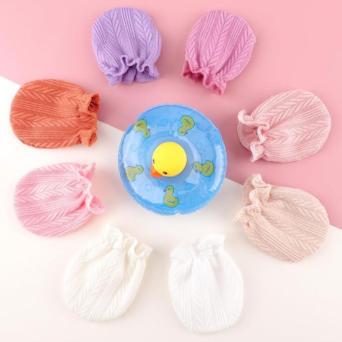 BQUBO Newborn Infant Toddler Mittens No Scratch Cotton Elastic Wrist Gloves - Image 8