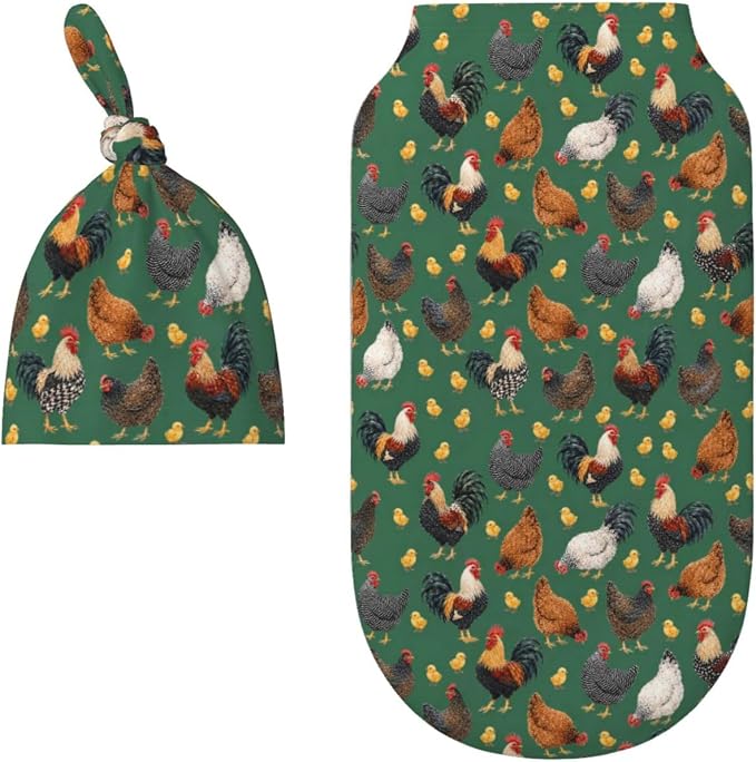 Rooster Swaddle Blankets Soft Receiving Blanket Baby Swaddle Wrap - Image 3