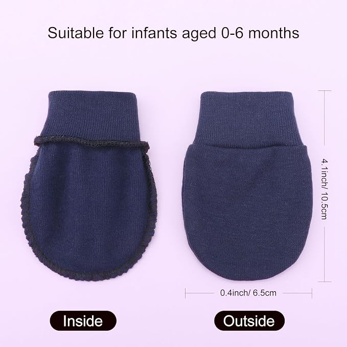 BQUBO 6 Pairs Newborn Baby Boys Girls Mittens 0-6 Months Unisex-Baby Infant - Image 6